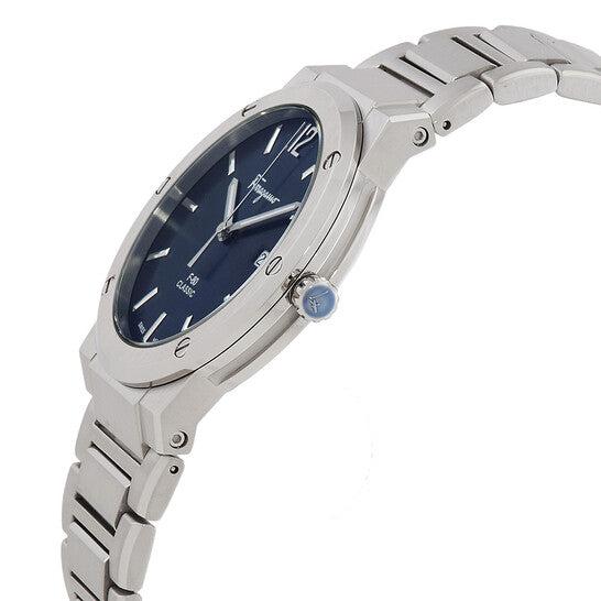  Shop Authentic Salvatore Ferragamo F-80 Classic Blue Dial Silver Steel Strap Watch for Men - SFDT01320 - Luxxuri
