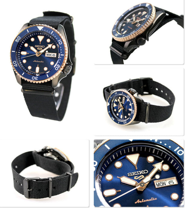  Shop Authentic Seiko 5 Sports Automatic Blue Dial Black NATO Strap Watch for Men - SBSA098 - Luxxuri