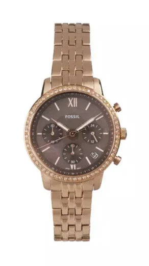  Shop Authentic Fossil Neutra Chronograph Mother of Pearl Brown Dial Rose Gold Steel Strap Watch for Women - ES5218 - Luxxuri