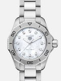  Shop Authentic Tag Heuer Aquaracer Professional 200 Quartz Diamond Mother of Pearl Dial Silver Steel Strap Watch for Women - WBP1416.BA0622 - Luxxuri