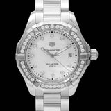  Shop Authentic Tag Heuer Aquaracer Diamonds Mother of Pearl White Dial Silver Steel Strap Watch for Women - WBD131C.BA0748 - Luxxuri
