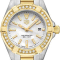  Shop Authentic Tag Heuer Aquaracer Diamonds Mother of Pearl Dial Two Tone Steel Strap Watch for Women - WBD1421.BB0321 - Luxxuri