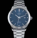  Shop Authentic Tudor Style Automatic Diamonds Blue Dial Silver Steel Strap Watch for Men - M12710-0017 - Luxxuri