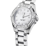  Shop Authentic Tag Heuer Aquaracer Diamonds Mother of Pearl White Dial Silver Steel Strap Watch for Women - WBD1415.BA0741 - Luxxuri