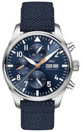  Shop Authentic IWC Pilot's Automatic Chronograph 43mm Blue Dial Blue Calfskin Strap Watch for Men - IW377729 - Luxxuri
