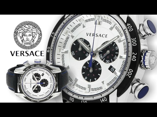  Shop Authentic Versace V-Ray Quartz Silver Dial Black Leather Strap Watch for Men - VDB010014 - Luxxuri