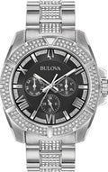  Shop Authentic Bulova Crystal Collection Chronograph Black Dial Two Tone Steel Strap Watch for Men - 96C126 - Luxxuri
