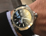  Shop Authentic Tag Heuer Aquaracer Automatic Caliber 5 Black Dial Black Rubber Strap Watch for Men - WAY2110.FT8021 - Luxxuri