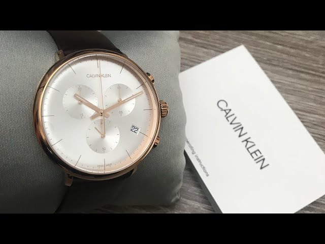  Shop Authentic Calvin Klein High Noon Silver Dial Brown Leather Strap Watch for Men - K8M276G6 - Luxxuri