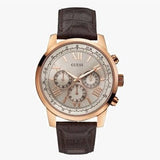  Shop Authentic Guess Horizon Quartz Champagne Dial Brown Leather Strap Watch For Women - W0380G4 - Luxxuri