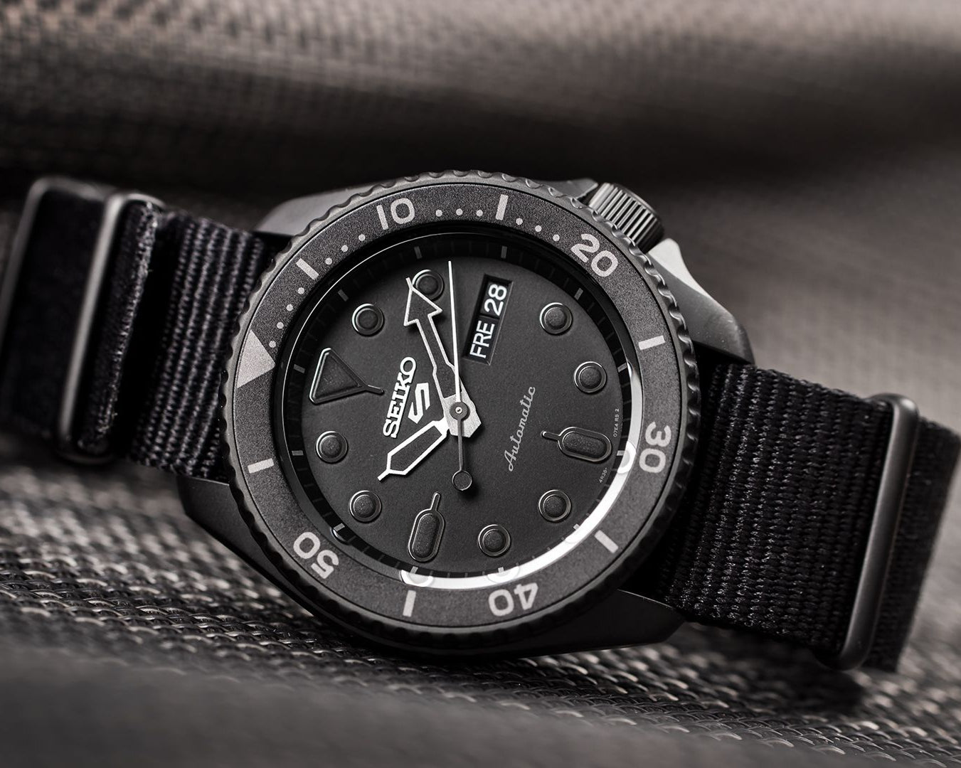  Shop Authentic Seiko 5 Sports Automatic Black Dial Black NATO Strap Watch For Men - SRPD79K1 - Luxxuri