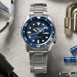  Shop Authentic Seiko 5 Sports Automatic Analog Blue Dial Silver Steel Strap Watch For Men - SRPD51K1 - Luxxuri