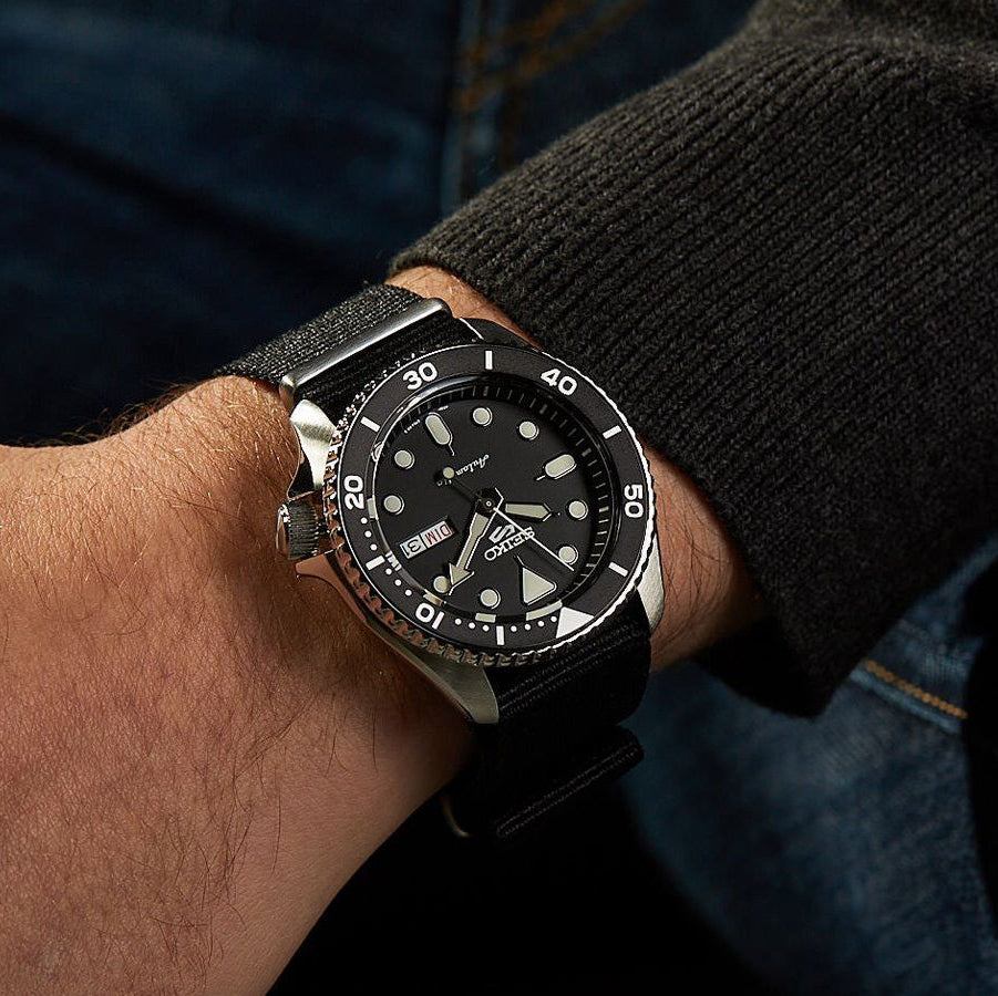  Shop Authentic Seiko 5 Sports SKX Automatic Black Dial Black NATO Strap Watch For Men - SRPD55K3 - Luxxuri