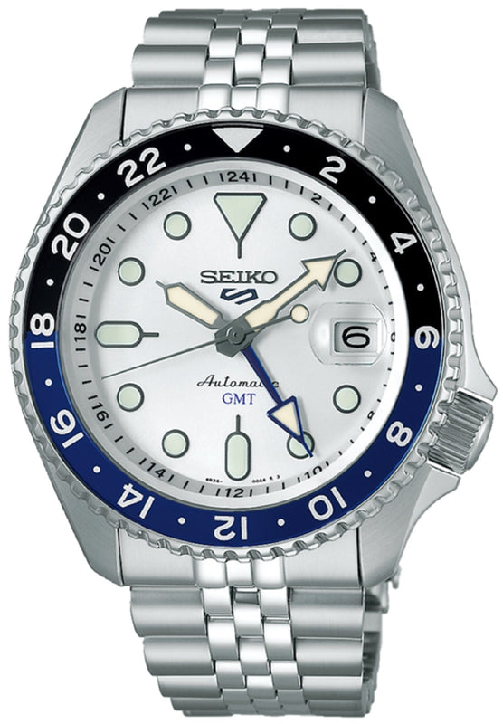  Shop Authentic Seiko 5 Sports SKX GMT Automatic Sky Blue Dial Silver Steel Strap Watch For Men - SSK033K1 - Luxxuri