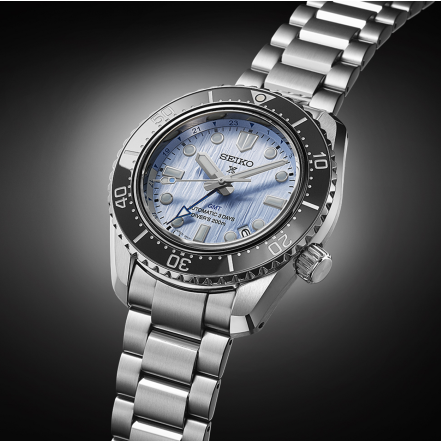  Shop Authentic Seiko Prospex Limited Edition Automatic GMT Glacier Blue Dial Silver Steel Strap Watch For Men - SPB385J1 - Luxxuri