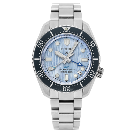  Shop Authentic Seiko Prospex Limited Edition Automatic GMT Glacier Blue Dial Silver Steel Strap Watch For Men - SPB385J1 - Luxxuri