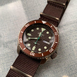  Shop Authentic Seiko 5 Sport Automatic Brown Dial Brown Nylon Strap Watch For Men - SRPD85K1 - Luxxuri