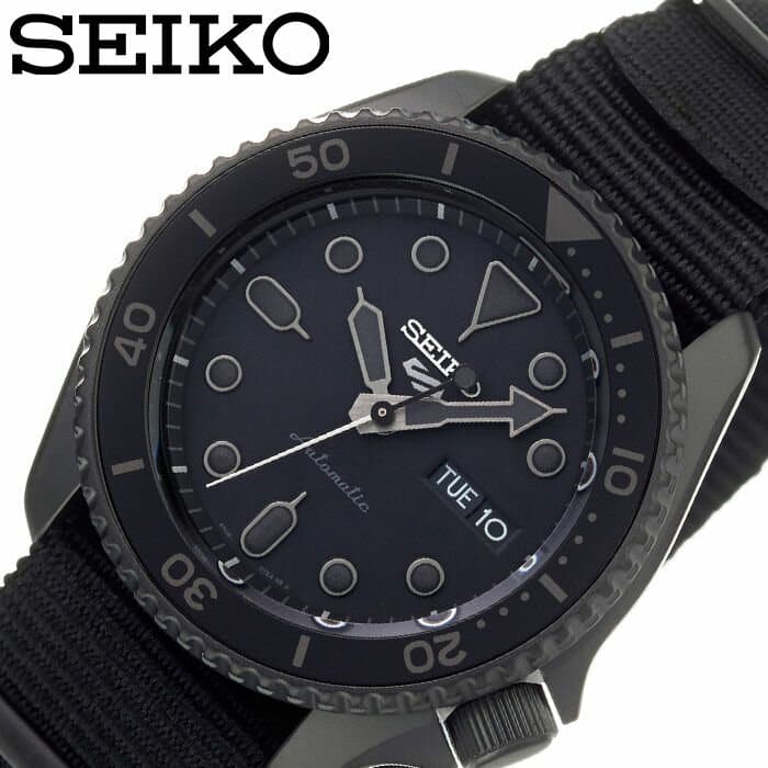 Seiko 5 Sports Automatic Black Dial Black NATO Strap Watch For Men - SRPD79K1