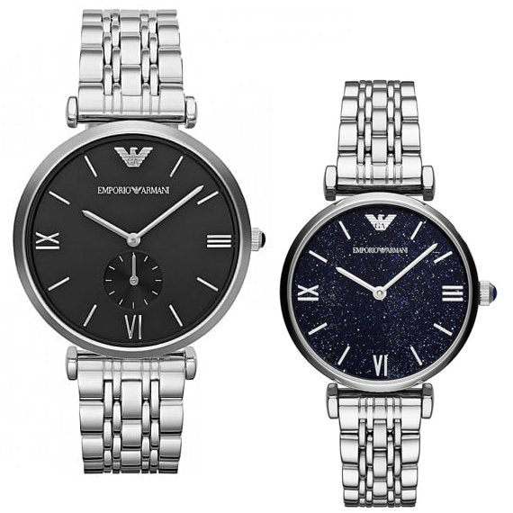  Shop Authentic Emporio Armani Retro Black Dial Silver Steel Strap Watch For Men - AR1676 - Luxxuri