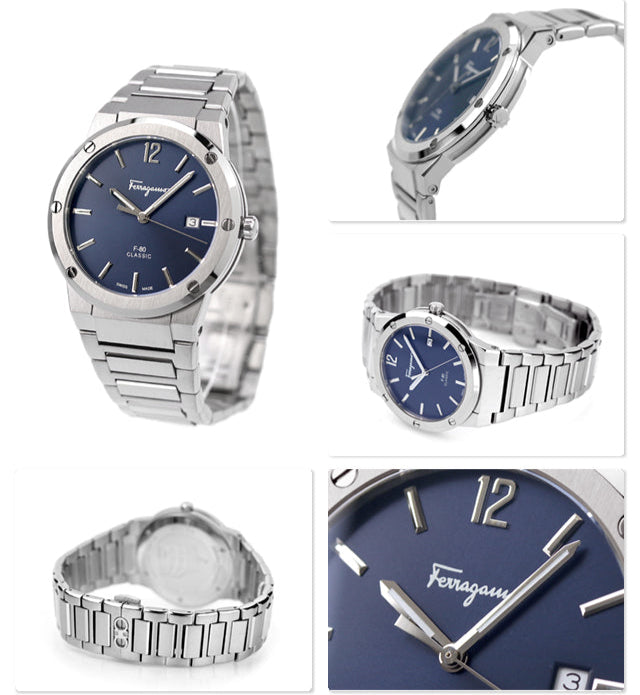  Shop Authentic Salvatore Ferragamo F-80 Classic Blue Dial Silver Steel Strap Watch for Men - SFDT01320 - Luxxuri