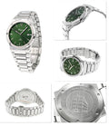 Salvatore Ferragamo F-80 Classic Green Dial Silver Steel Strap Watch for Men - SFDT02123