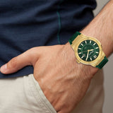  Shop Authentic Salvatore Ferragamo F-80 Classic Green Dial Green Rubber Strap Watch for Men - SFHY02022 - Luxxuri