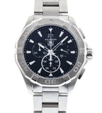  Shop Authentic Tag Heuer Aquaracer Chronograph Black Dial Silver Steel Strap Watch for Men - CAY1110.BA0927 - Luxxuri