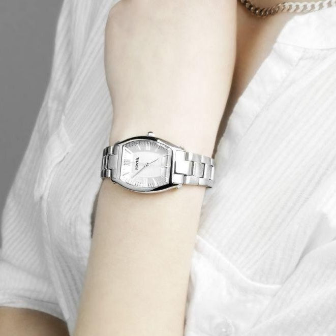  Shop Authentic Fossil Wallace Silver Dial Silver Steel Strap Watch for Women - ES3174 - Luxxuri