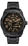  Shop Authentic Fossil Bronson Automatic Skeleton Black Dial Black Steel Strap Watch for Men - ME3256 - Luxxuri