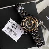 Coach Preston Black Dial Black Steel Strap Watch for Women - 14503461