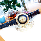  Shop Authentic Versace Shadov Gold Dial Green Leather Strap Watch For Women - VEBM01018 - Luxxuri