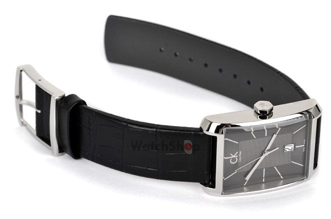 Shop Authentic Calvin Klein Window Black Dial Black Leather Strap Watch for Men - K2M21107 - Luxxuri