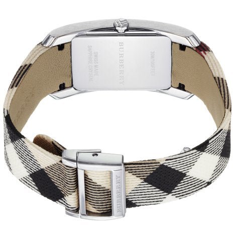  Shop Authentic Burberry The Pioneer Silver Dial Haymarket Beige Leather Strap Watch for Women - BU9406 - Luxxuri