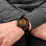  Shop Authentic Fossil Townsman Automatic Skeleton Brown Dial Brown Leather Strap Watch for Men - ME3098 - Luxxuri