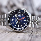  Shop Authentic Seiko 5 Sports GMT SKX Automatic Blueberry Dial Silver Steel Strap Watch For Men - SSK003K1 - Luxxuri