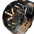  Shop Authentic Diesel Mr Daddy 2.0 Black Dial Black Leather Strap Watch For Men - DZ7350 - Luxxuri