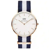  Shop Authentic Daniel Wellington Classic Glasgow White Dial Two Tone NATO Strap Watch For Women - DW00100031 - Luxxuri