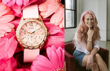  Shop Authentic Guess Sparkling Diamonds Pink Dial Pink Rubber Strap Watch for Women - W0032L9 - Luxxuri