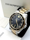  Shop Authentic Emporio Armani Quartz Black Dial Two Tone Steel Strap Watch For Men - AR80017 - Luxxuri