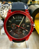  Shop Authentic Armani Exchange Outerbanks Chronograph Black Dial Black Silicone Strap Watch For Men - AX1338 - Luxxuri