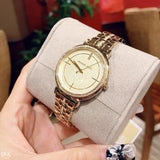  Shop Authentic Michael Kors Cinthia Quartz Gold Dial Gold Steel Strap Watch For Women - MK3681 - Luxxuri