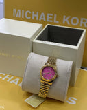  Shop Authentic Michael Kors Lexington Quartz Pink Dial Gold Steel Strap Watch For Women - MK3270 - Luxxuri
