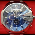  Shop Authentic Diesel Mega Chief Chronograph Blue Dial Silver Steel Strap Watch For Men - DZ4417 - Luxxuri