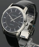  Shop Authentic Calvin Klein Infinity Automatic Black Dial Black Leather Strap Watch for Men - K5S341C1 - Luxxuri