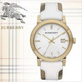 Burberry The City White Dial White Leather Strap Watch for Women - BU9015