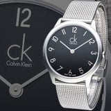  Shop Authentic Calvin Klein Minimal Black Dial Silver Mesh Bracelet Watch for Men - K3M51151 - Luxxuri