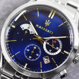  Shop Authentic Maserati Ricordo Chronograph Blue Dial Silver Steel Strap Watch For Men - R8873633001 - Luxxuri