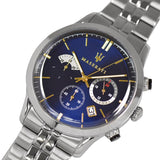 Shop Authentic Maserati Ricordo Chronograph Blue Dial Silver Steel Strap Watch For Men - R8873633001 - Luxxuri