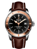  Shop Authentic Breitling Superocean Heritage 42mm Rose Gold Chronometer Black Dial Brown Leather Strap Mens Watch - U1732112 - Luxxuri