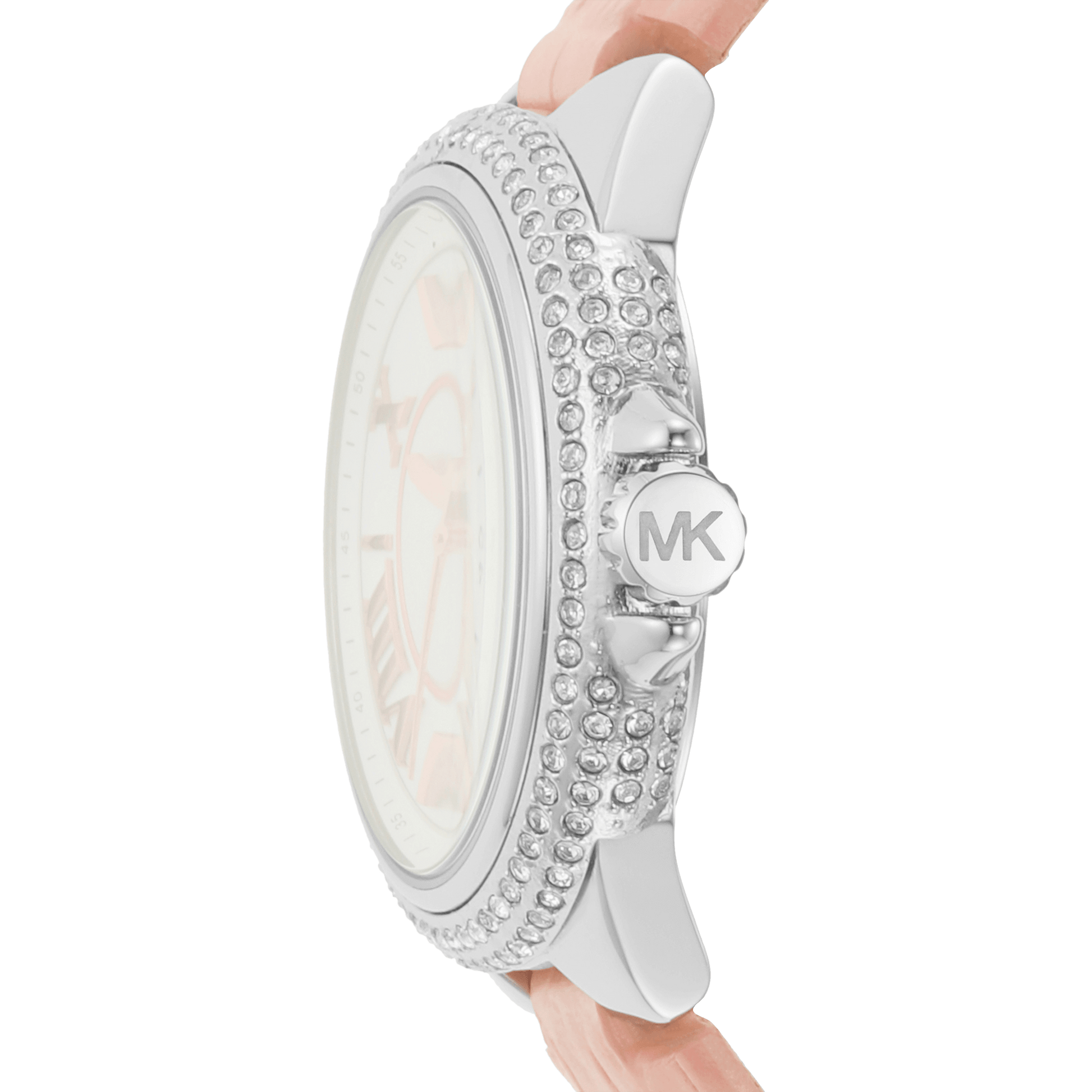  Shop Authentic Michael Kors Camille Three-Hand Crystals White Dial Pink Leather Strap Watch for Women - MK2963 - Luxxuri